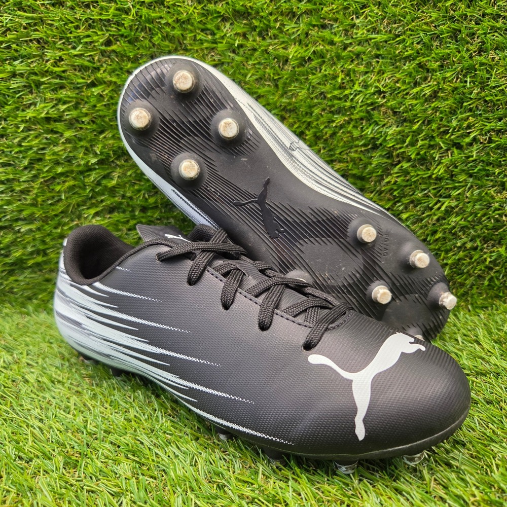 PUMA Attacanto II SIZE 4.5 Boys FG AG Soccer Cleats Black White